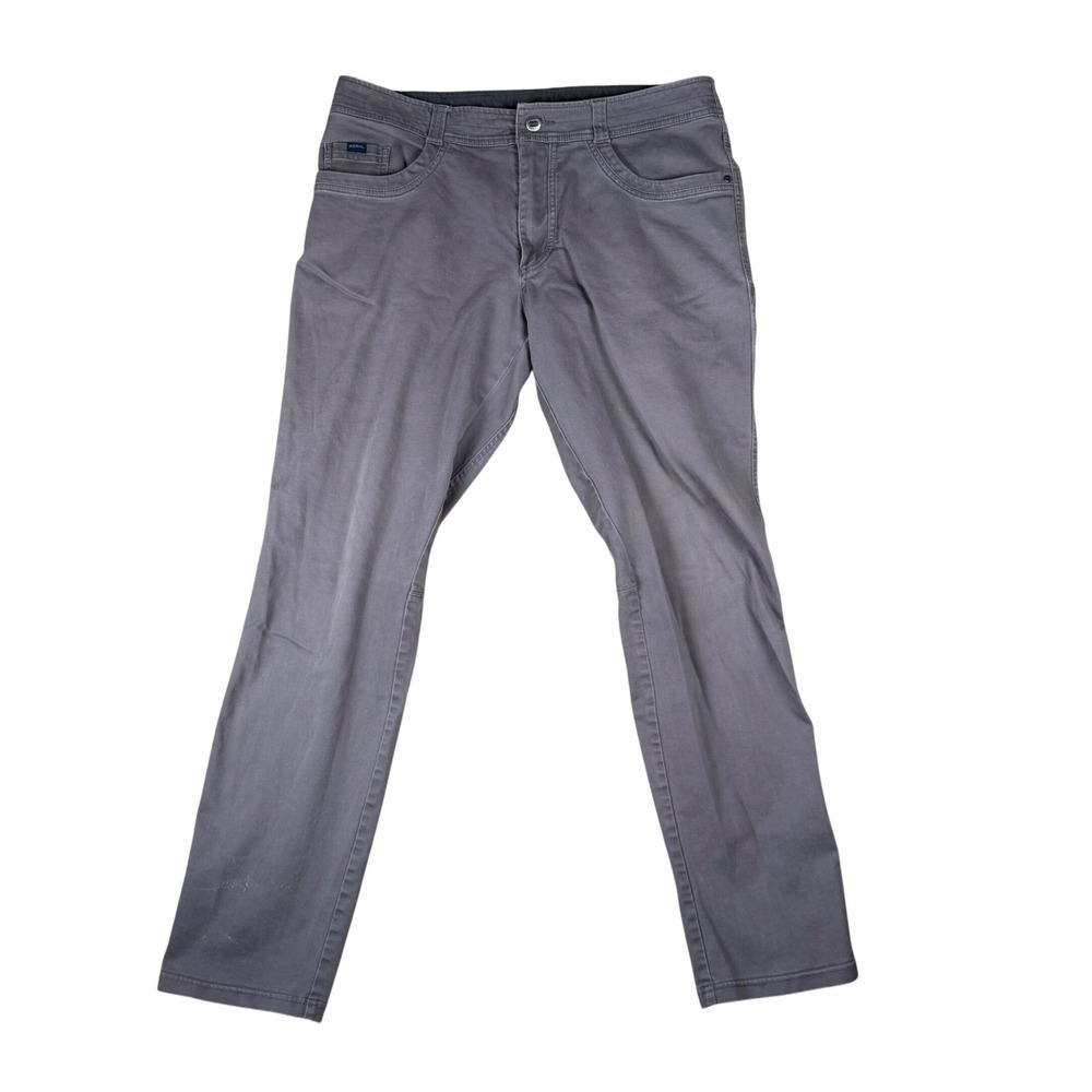 KUHL Revolt Men Gray Tapered Technical Chino Pant 36x34 Moisture Wicking Stretch